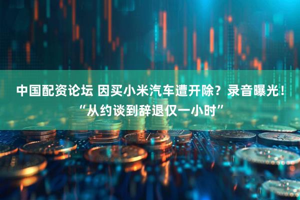 中国配资论坛 因买小米汽车遭开除？录音曝光！“从约谈到辞退仅一小时”