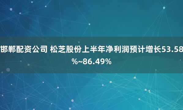邯郸配资公司 松芝股份上半年净利润预计增长53.58%~86.49%